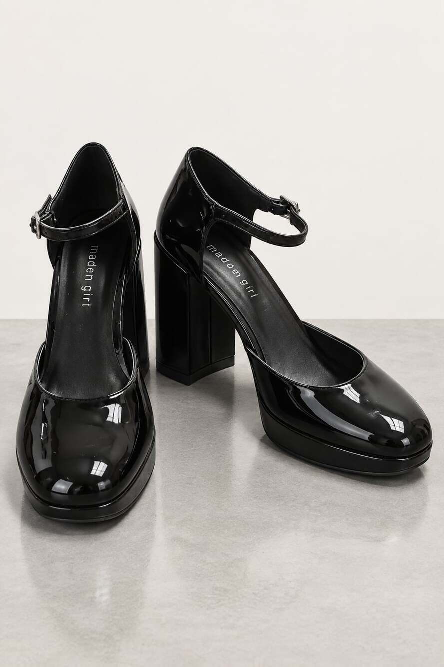 Madden Girl Mary Jane Platform Heels | Black Patent | Size 8